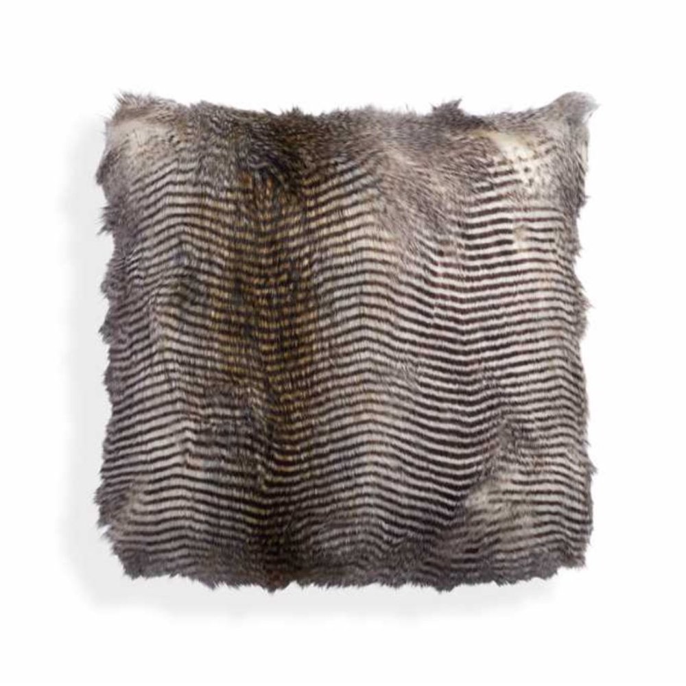 Arhaus NATURAL Faux Fur Feather Pillow Cover 19 x19
